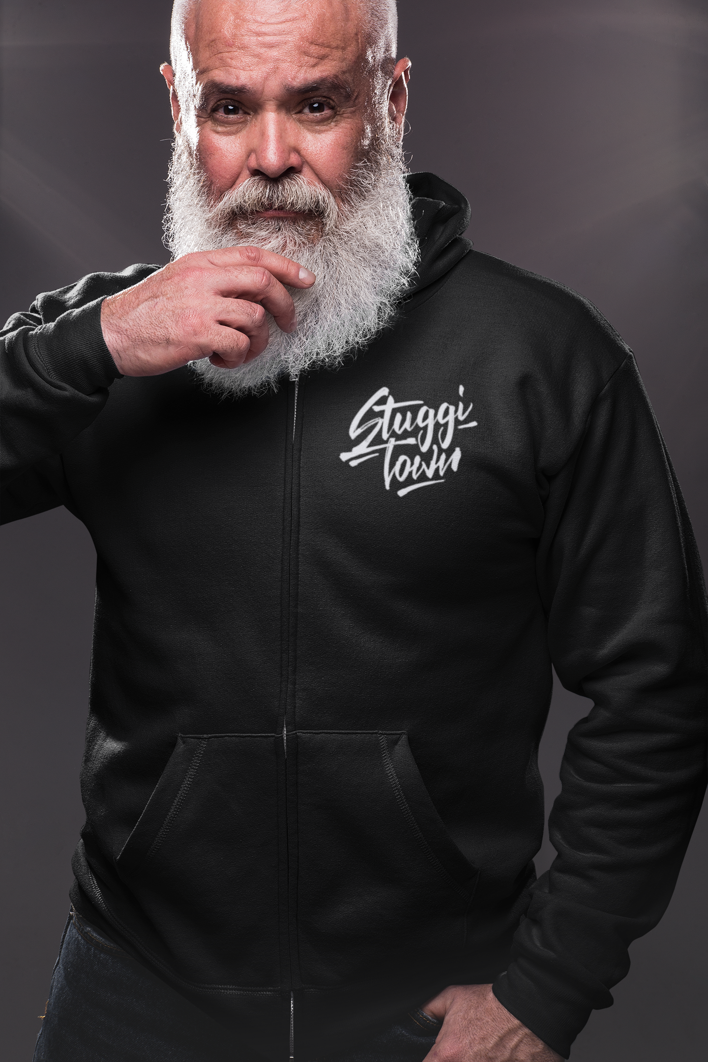 Stuggi Town® jacket - unisex organic zipper with embroidery ST / ST
